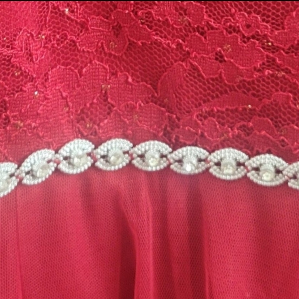 Girls Sz 12 Princess Sleeveless Speechless Lace Bodice Sparkly Embellish Waist - Picture 5 of 11